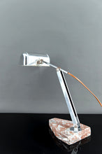 将图片加载到图库查看器,Importante Lampe de Bureau, Chrome, Aluminium et Marbre, Art Déco Moderniste, France, Circa 1930