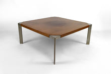 将图片加载到图库查看器,Table basse en noyer et aluminium, par Osvaldo Borsani pour Tecno, Italie, Circa 1970