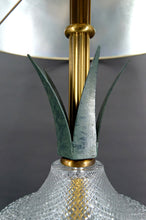 将图片加载到图库查看器,Lampe Ananas en cristal et métal patiné, France, 1950