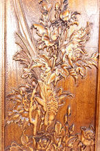 Загрузить изображение в средство просмотра галереи, 3 Panneaux en bois sculpté, Décors Floraux et Animaliers, Indochine / Vietnam, Début XXe