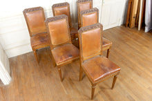 将图片加载到图库查看器,Lot de 6 chaises Art Déco en noyer sculpté, attribuées à Gauthier-Poinsignon, Circa 1920