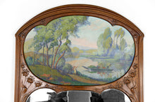 Загрузить изображение в средство просмотра галереи, Important Miroir Trumeau en Noyer Sculpté, Art Nouveau, France, Circa 1900