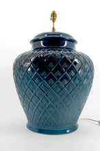 将图片加载到图库查看器,Importante lampe en céramique bleue, France, Années 1950-1960