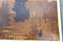 将图片加载到图库查看器,Tableau de Marqueterie, Lac Alpin, Attribué à Pierre Rosenau, Art Nouveau, Début XXe