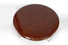 将图片加载到图库查看器,Table Basse Moderniste, Chrome & Bois Exotique, Italie, Circa 1960-1970
