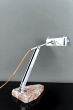 将图片加载到图库查看器,Importante Lampe de Bureau, Chrome, Aluminium et Marbre, Art Déco Moderniste, France, Circa 1930