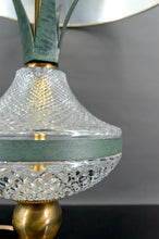 将图片加载到图库查看器,Lampe Ananas en cristal et métal patiné, France, 1950