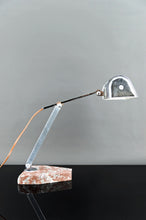 将图片加载到图库查看器,Importante Lampe de Bureau, Chrome, Aluminium et Marbre, Art Déco Moderniste, France, Circa 1930