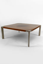 将图片加载到图库查看器,Table basse en noyer et aluminium, par Osvaldo Borsani pour Tecno, Italie, Circa 1970