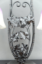 将图片加载到图库查看器,Importante Lampe Bicéphale en Fer Forgé par Schneider, France, Art Deco, Circa 1920