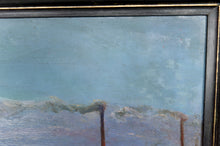 将图片加载到图库查看器,Peinture, Huile sur panneau, "Ville Côtière Méditerranéenne", France, Circa 1930