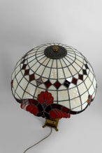 Загрузить изображение в средство просмотра галереи, Exceptionnelle lampe de table de style Tiffany – Bronze doré et vitrail opalescent – XXe siècle