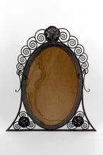 将图片加载到图库查看器,Miroir en Fer Forgé, Art Déco, Thème Floral , France, Circa 1920