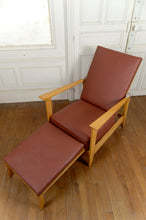 Charger l'image dans la galerie, Fauteuil à système – Chaise longue de type Morris Art Déco / Période de la Reconstruction, France, vers 1940