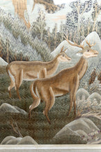 将图片加载到图库查看器,Importante tenture Indochinoise brodée de Soie, Sous cadre, "Cerfs en forêt", Vietnam, vers 1940