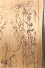 Загрузить изображение в средство просмотра галереи, Paire de Panneaux Pyrogravés, Les Saisons : Automne & Hiver, Art Nouveau, France, vers 1900