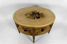 Lade das Bild in den Galerie-Viewer, Guéridon Art Déco d’Exception à Décor Floral Peint et Doré – France, vers 1920