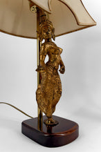 将图片加载到图库查看器,Paire de Lampes Sculpturales en Bronze Doré représentant des Danseuses, Thaïlande, XXe