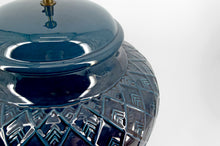 将图片加载到图库查看器,Importante lampe en céramique bleue, France, Années 1950-1960