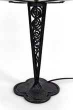 将图片加载到图库查看器,Lampe Champignon en Fer Forgé et Abat-jour en Pâte de Verre Soufflée , Art Déco , France, circa 1920