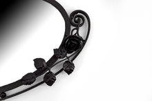 Загрузить изображение в средство просмотра галереи, Miroir Art déco en fer forgé à décor de roses, France, vers 1920