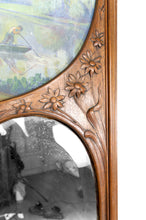 Загрузить изображение в средство просмотра галереи, Important Miroir Trumeau en Noyer Sculpté, Art Nouveau, France, Circa 1900