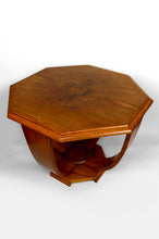 将图片加载到图库查看器,Guéridon / Table d’Appoint Octogonale en Noyer – Art Déco Moderniste, France, Circa 1930