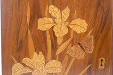将图片加载到图库查看器,Armoire murale Art Nouveau en bois marqueté d'iris et de papillons, France, XXe