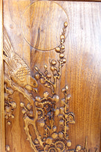 Загрузить изображение в средство просмотра галереи, 3 Panneaux en bois sculpté, Décors Floraux et Animaliers, Indochine / Vietnam, Début XXe