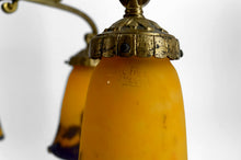 将图片加载到图库查看器,Important lustre en bronze doré et pâte de verre soufflée, Muller Frères Lunéville, France, vers 1920