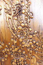 Загрузить изображение в средство просмотра галереи, 3 Panneaux en bois sculpté, Décors Floraux et Animaliers, Indochine / Vietnam, Début XXe