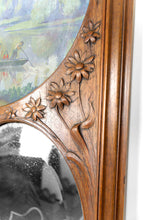 Загрузить изображение в средство просмотра галереи, Important Miroir Trumeau en Noyer Sculpté, Art Nouveau, France, Circa 1900