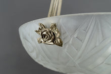 Load image into Gallery viewer, Lustre / Suspension / Vasque par Noverdy, Monture en Bronze Argenté, Art Deco, France, Circa 1930