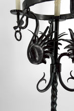 将图片加载到图库查看器,Important lampadaire en fer forgé à décor de dragons, Style néo-gothique, Art nouveau / Liberty, Italie, vers 1900