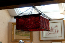 Load image into Gallery viewer, Important Lustre en Perles de Verre Rouge, Murano, Italie, Brutalisme, Circa 1970