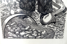 Загрузить изображение в средство просмотра галереи, Paire de Gravures Xylographes, "Couple de Paysans", France, Circa 1970