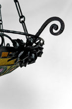 Load image into Gallery viewer, Lustre Art Déco en fer forgé par Augustin Louis Calmels, France, Circa 1920