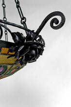 Load image into Gallery viewer, Lustre Art Déco en fer forgé par Augustin Louis Calmels, France, Circa 1920