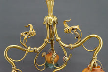 Load image into Gallery viewer, Lustre Art Nouveau en Bronze doré, France, Circa 1890