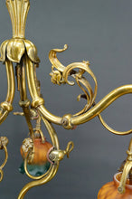Load image into Gallery viewer, Lustre Art Nouveau en Bronze doré, France, Circa 1890