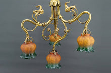Load image into Gallery viewer, Lustre Art Nouveau en Bronze doré, France, Circa 1890