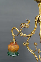 Load image into Gallery viewer, Lustre Art Nouveau en Bronze doré, France, Circa 1890