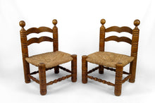 将图片加载到图库查看器,Paire de chaises basses paillées par Charles Dudouyt, circa 1940