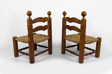 将图片加载到图库查看器,Paire de chaises basses paillées par Charles Dudouyt, circa 1940