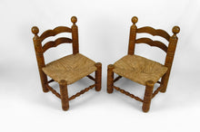 将图片加载到图库查看器,Paire de chaises basses paillées par Charles Dudouyt, circa 1940