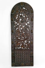 将图片加载到图库查看器,Porte africaine en bois sculpté et bronze de chef de village bamoun, Cameroun, début XXe