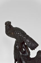 将图片加载到图库查看器,Grande sculpture Asiatique / Okimono au Lion et aux Corbeaux, Japon, ère Meiji, vers 1880