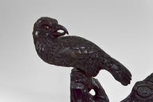 将图片加载到图库查看器,Grande sculpture Asiatique / Okimono au Lion et aux Corbeaux, Japon, ère Meiji, vers 1880