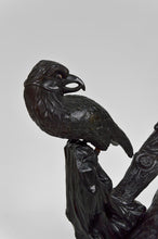 将图片加载到图库查看器,Grande sculpture Asiatique / Okimono au Lion et aux Corbeaux, Japon, ère Meiji, vers 1880