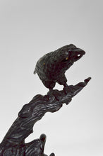 将图片加载到图库查看器,Grande sculpture Asiatique / Okimono au Lion et aux Corbeaux, Japon, ère Meiji, vers 1880